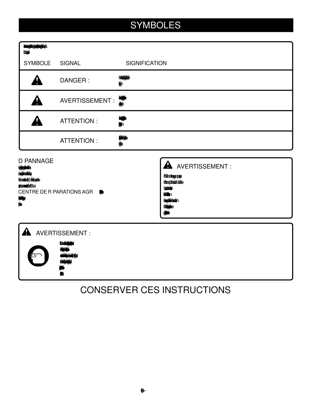 Homelite UT49102 manuel dutilisation Dépannage, Avertissement  